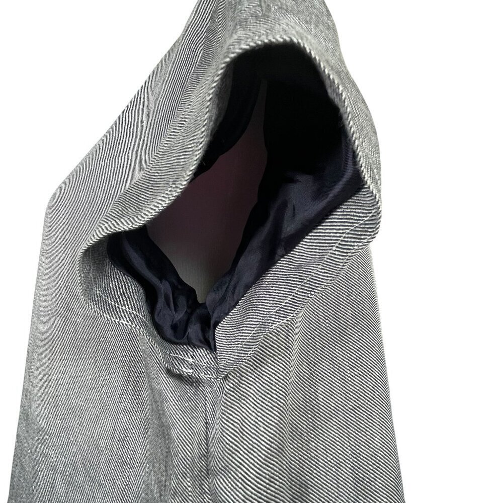 Theory Linen Shift Midi Dress Gray Structured Minimalist L Lined - Picture 7 of 13